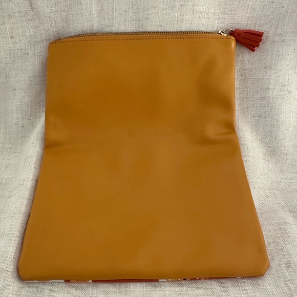 Rachel Pally Reversible Fold Over Clutch Purse Zahara Orange Vegan Leather - Picture 6 of 11